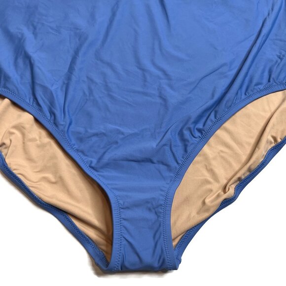 J Crew Deep V-Neck French One Piece Swimsuit Regal Blue Sz 24 New Women - Picture 2 of 8